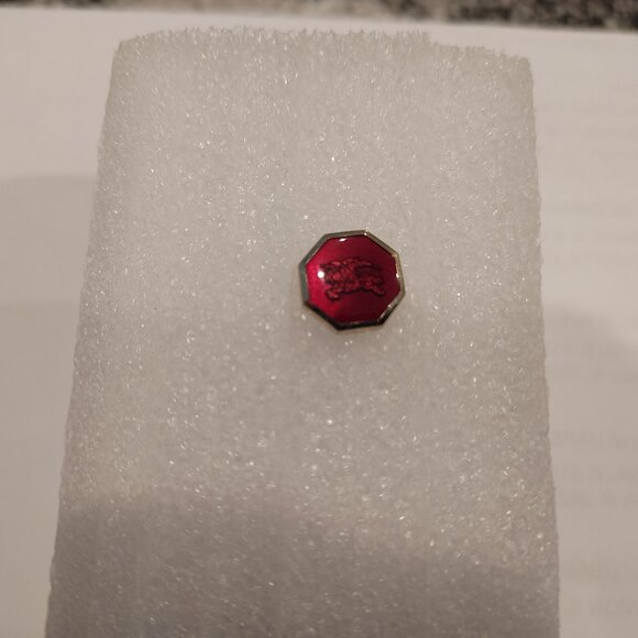 Burberrys Tie Tack - Gold Plated, Red enamel with Burberry Logo - Picture 10 of 16